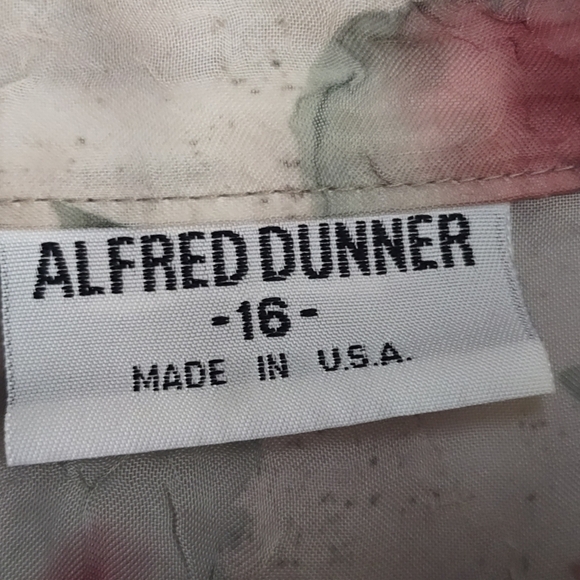 Alfred Dunner Blouse Women's Multicolor Floral Print Shortsleeve Button Up Sz 16 - Picture 8 of 8
